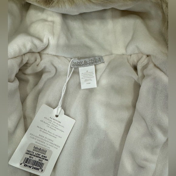 Brand new Restoration hardware Luxe Faux Fur Baby bunting suit 0-6m - Picture 3 of 3